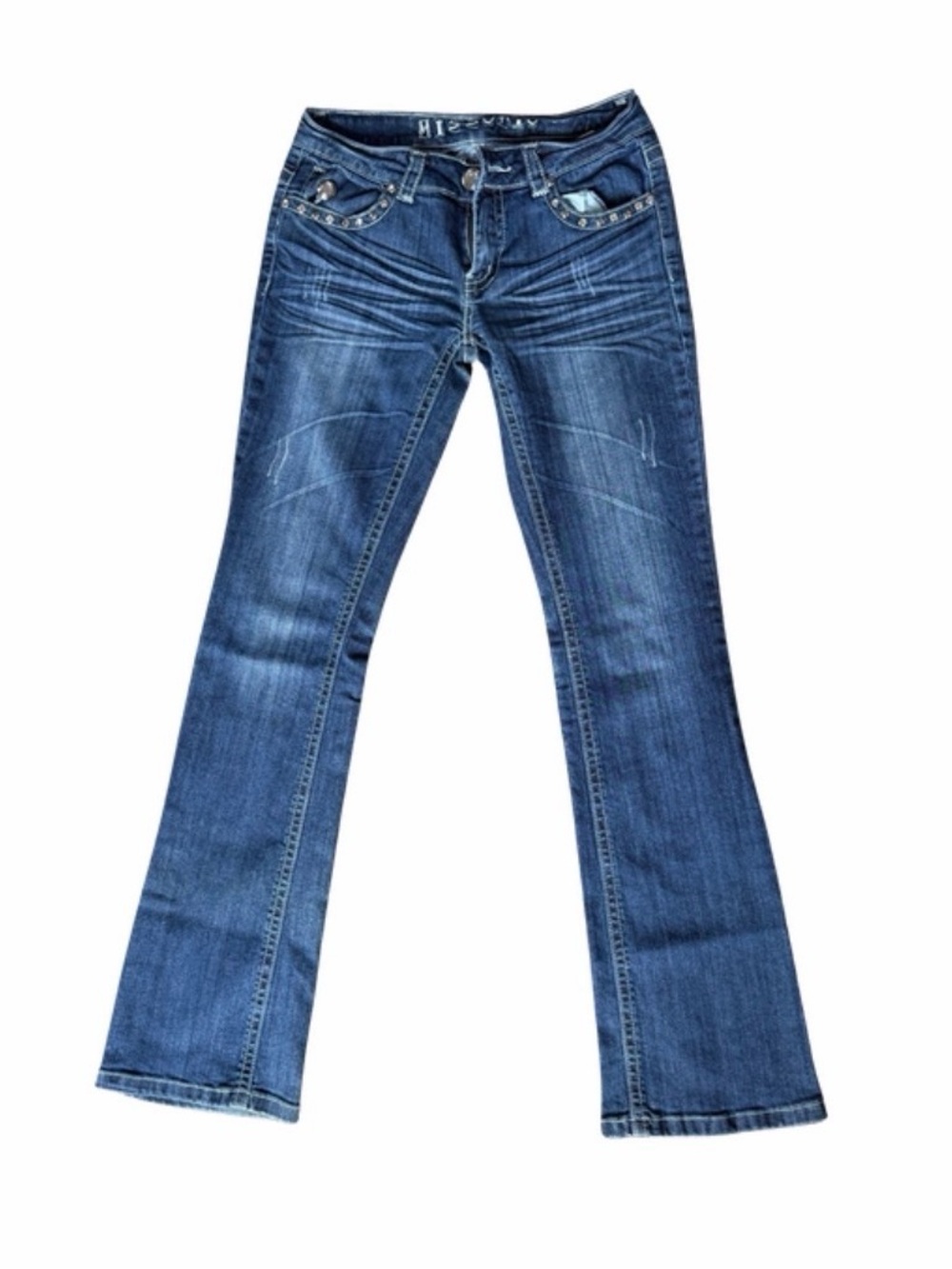 Miss Chic Y2K Embellished Bootcut Jeans
